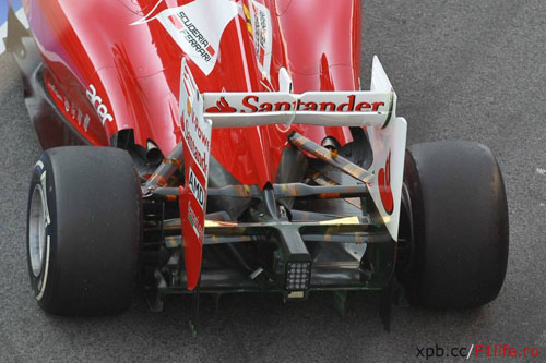 Выхлопная система Ferrari F2012 опрбованная на тестах в Барселоне