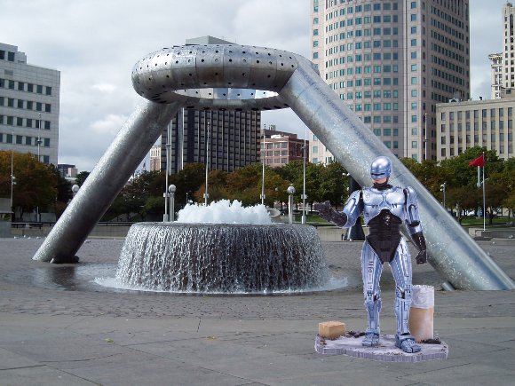 Robocop statue, Detroit, USA